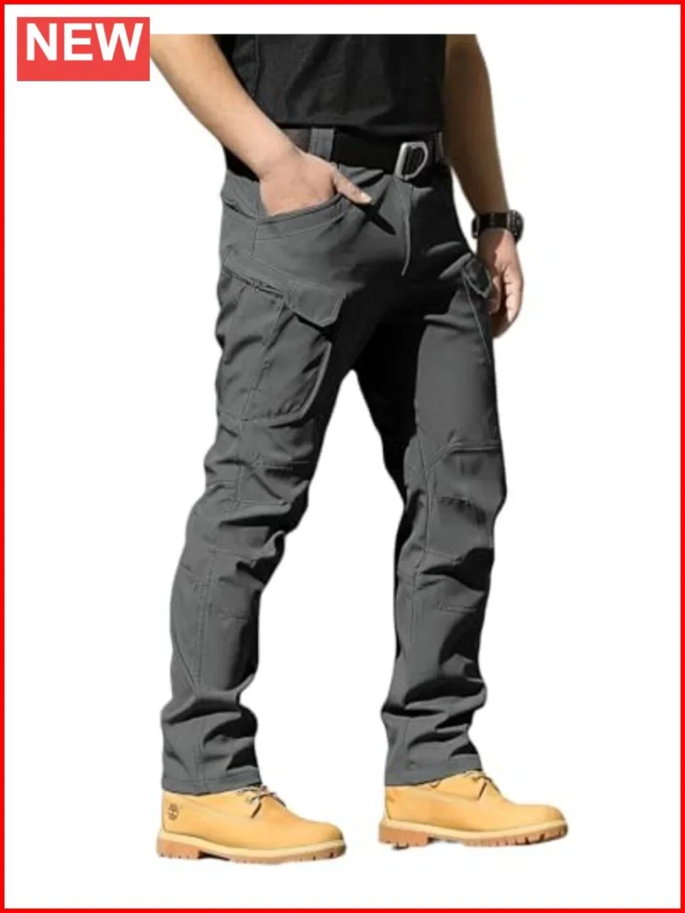 Men's Tactical Cargo Pants Stretch Waterproof for Hiking Work Multi Pockets